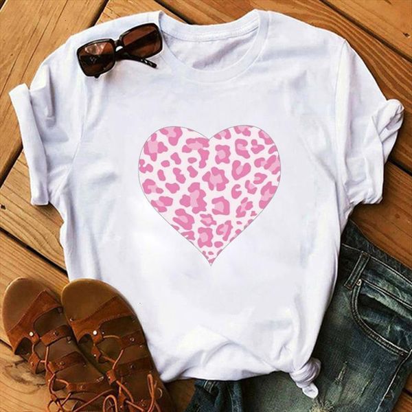 

men pink leopard heart mens short sleeve print clothes ladies graphic female tumblr, White;black