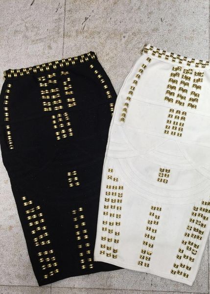 

white black beading fashion rayon bandage skirt cocktail party bodycon skirt drop shipping