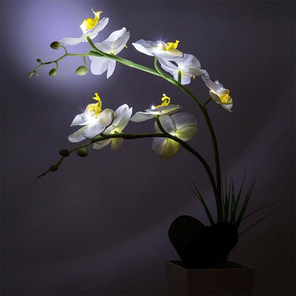 

decorative flowers & wreaths metermall 9leds simulate phalaenopsis pot lamp with white light for decoration