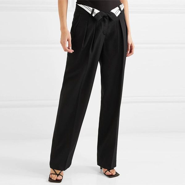 

women's pants & capris women high waist straight leg street 2021, Black;white