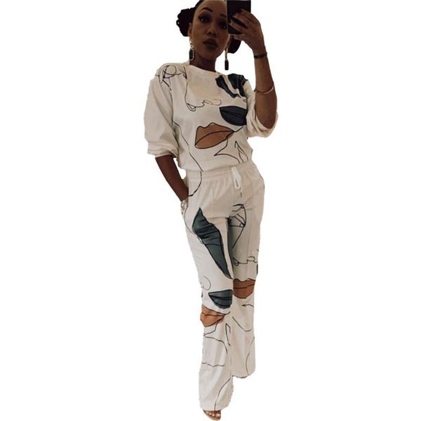 

women's two piece pants women set o neck long sleeve print pocket casual 2 sets active tracksuit autumn outfits, White