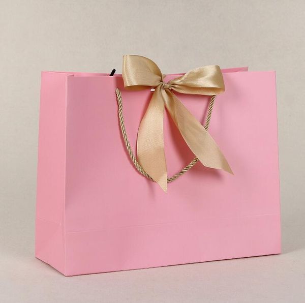 

gift wrap 25x9x20cm 10pcs white paper bags with handle garment cosmetic clothing packaging shopping bag