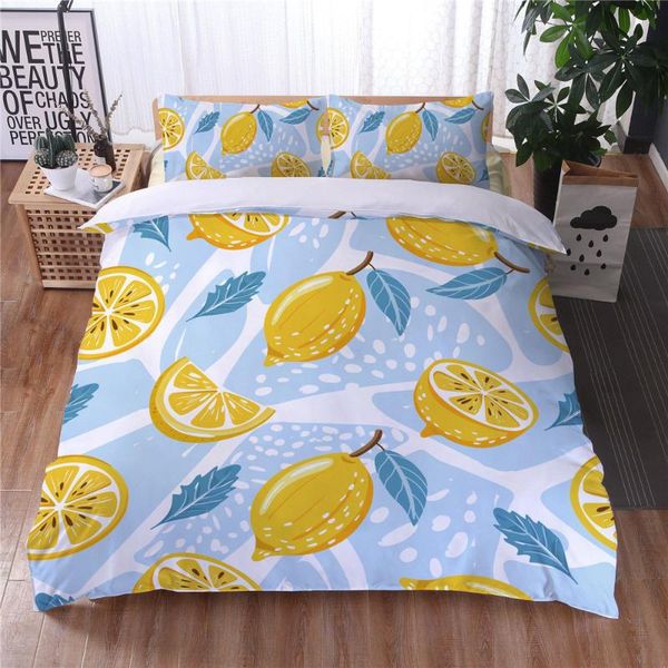 

bedding sets 3d fruit printed home textile cartoon dragon pattern set quilt cover pillowcase double bed
