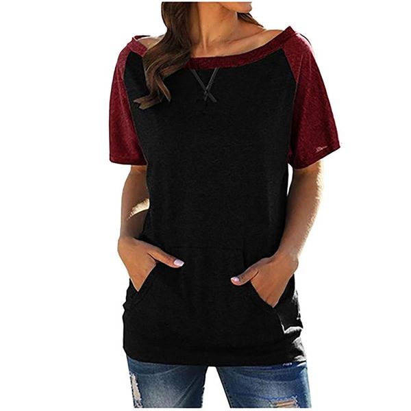 

women's blouses & shirts t-shirt casual loose graphic blouse mujer summer o-neck regular soild patchwork long sleeve, White