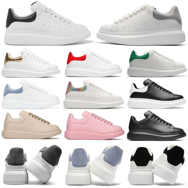 

2021 fashion luxurys designer casual shoes men women fashion platform sneakers triple black suede leather white grey silver pink mens shoes
