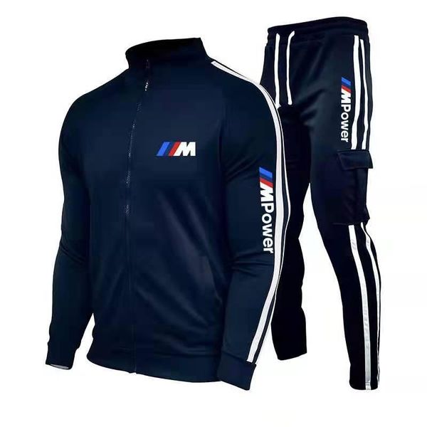 

men's tracksuits tracksuit zipper sweatshirt + pants sportswear suit hit color running fitness jogger, Gray