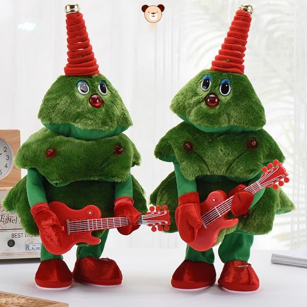 

christmas decorations funny tree singing dancing plush electric toys xmas rotating doll kids children gift ornaments