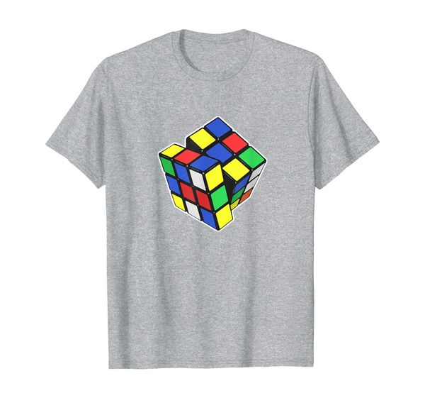 

cubing puzzle cube gift t-shirt, White;black