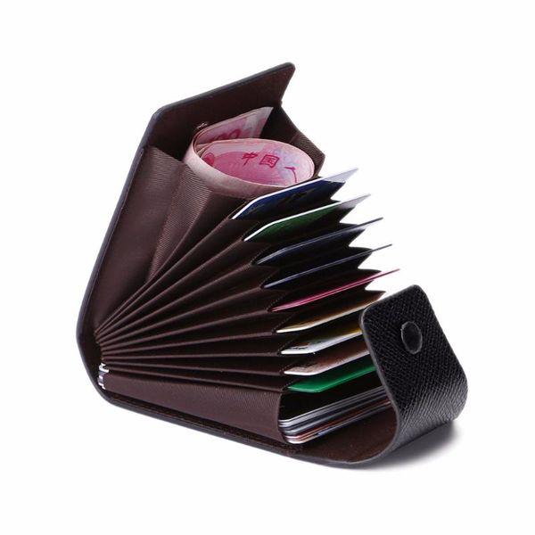 

card holders fashion business id wallet holder name cards case pocket organizer, Brown;gray