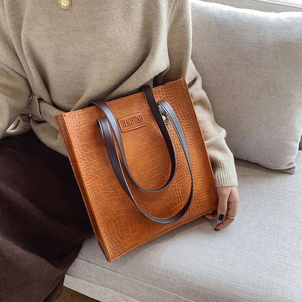 

hbp big 2019 new women's simple briefcase hand-held crocodile shoulder fashion bag