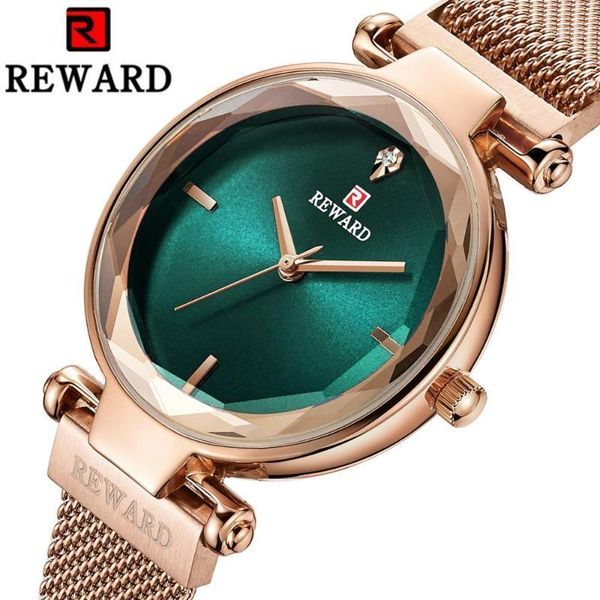 

wristwatches reward sport watch for women luxury ladies watches elegant casual wristwatch brand female simple clock relogio feminino, Slivery;brown