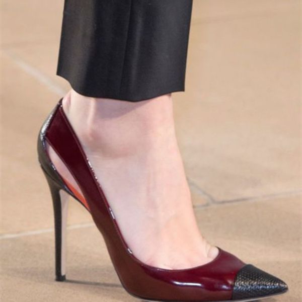 

kolnoo handmade classic style women stiletto high heel dress shoes patchwork leather pointed-toe slip-on evening party prom fashion daily we, Black