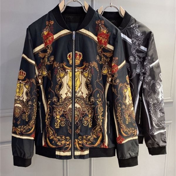

2021 new autumn and winter mark crown printing luxury jacket bomber jackets for meng1rd, Black;brown