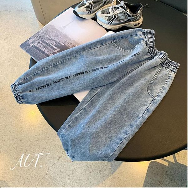 

2021 spring autumn girls boys casual jeans pant baby kids children cool denim trousers, Blue
