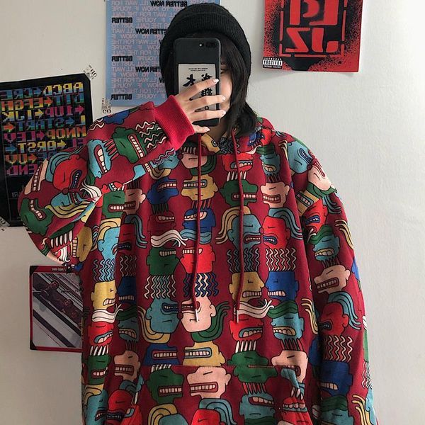 

hoodies women harajuku streetwear hoodie winter plus velvet women clothes loose korean aesthetic oversized hoodie, Black