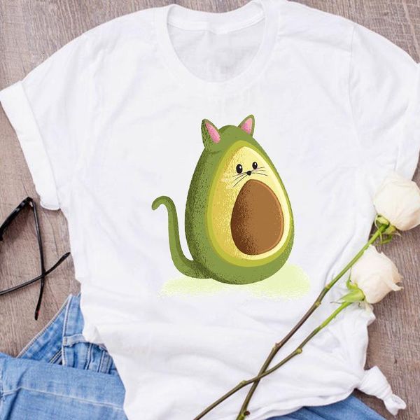 

women graphic ladies avocado animal cartoon funny 90s clothes lady tees print clothing female t shirt womens t-shirt, White