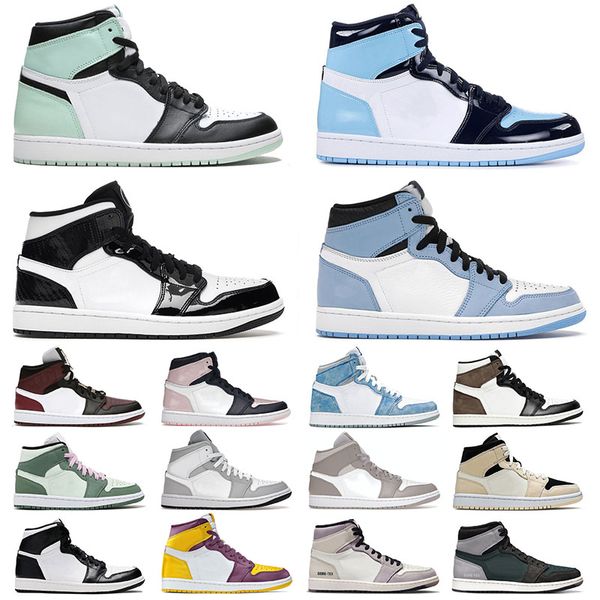 

new arrival jumpman 1 1s men women basketball shoes mocha high university blue unc designer sneakers dutch green mid carbon fiber sports tra
