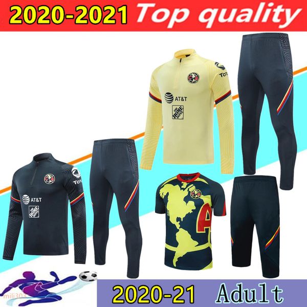 

liga mx 2020 2021 club america men tracksuit soccer training suit 20 21 ciovanny benedetti 3/4 football shirt tracksuit jogging, Black