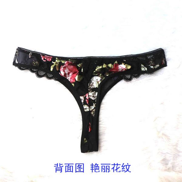 

underwear pattern transparent lace fashion thong oversized t-pants, Black;pink