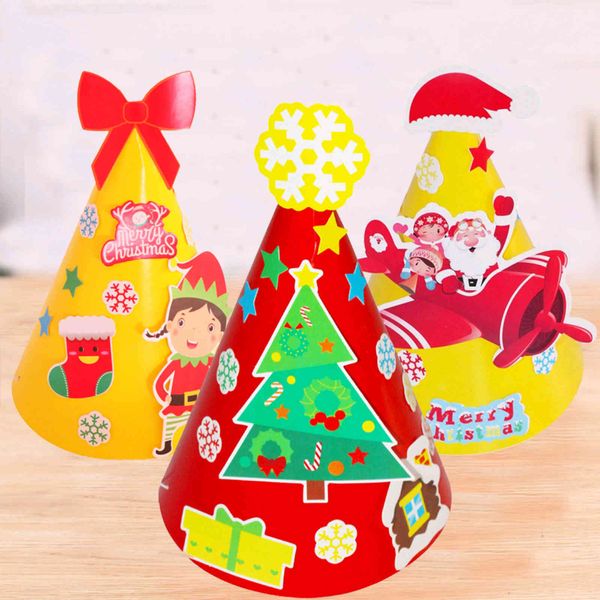 

various styles diy paper hat decorative new festival christmas paper hat