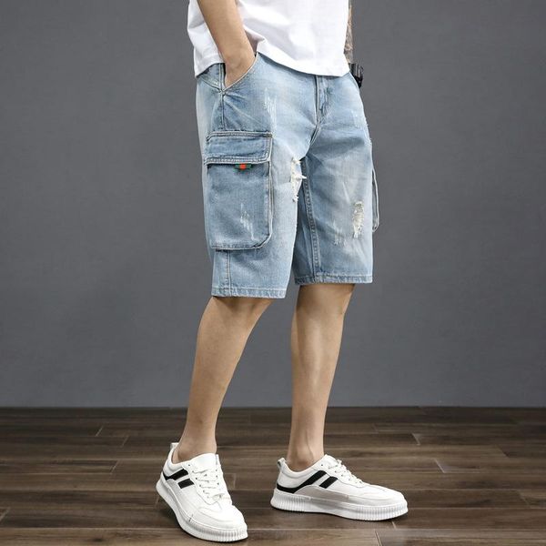 

men's jeans denim shorts, Blue