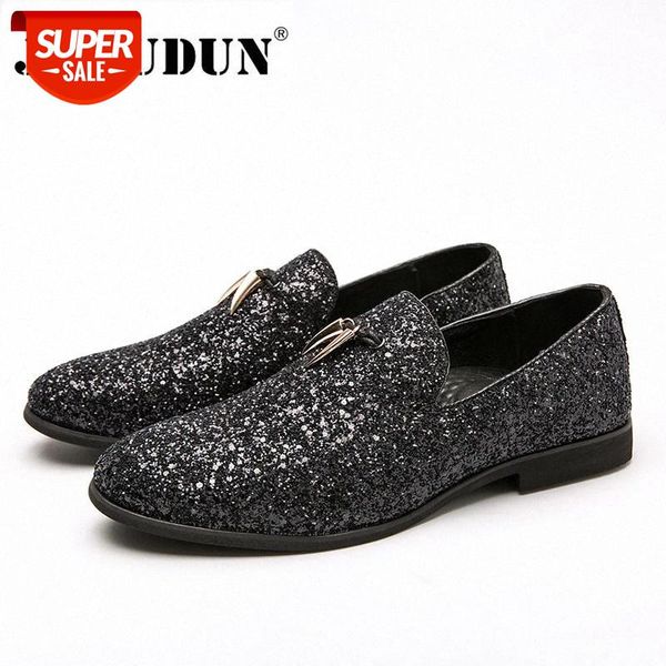 

italian fashion glitter men loafers coiffeur wedding men dress shoes leather slip on formal elegant party shoes plus size 38-46 #ti01