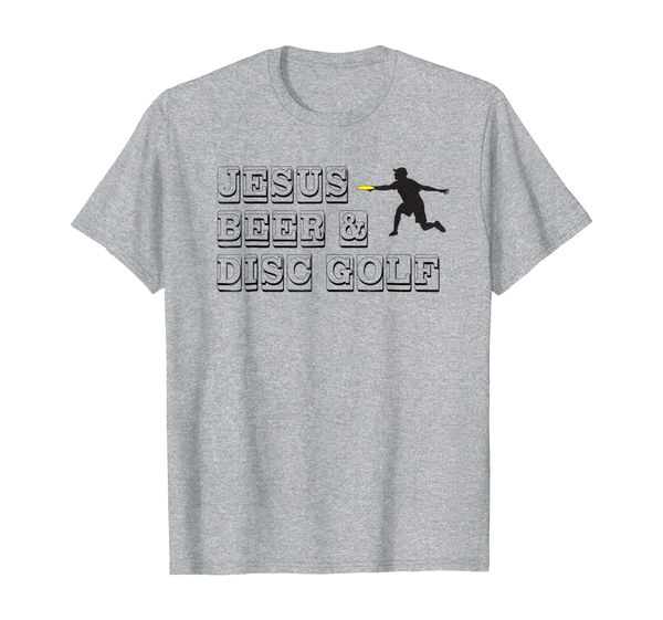 

jesus beer disc golf t-shirt christian golfer basket chains, White;black