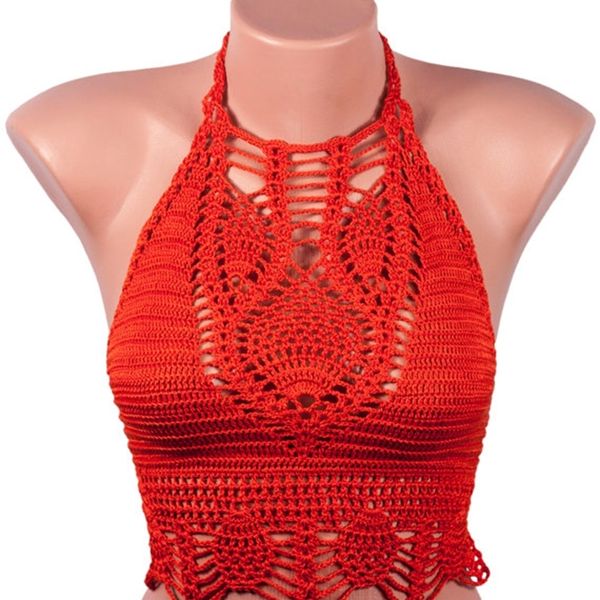 

crochet bikini orange bikini beachwear summer trends handmade women swimwear , crochet cotton bikini