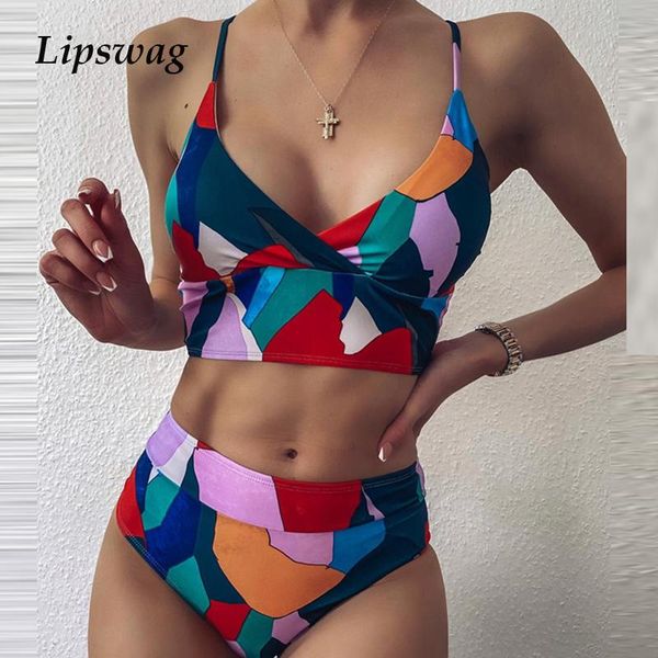 

fashion patchwork swimwear women swimsuit spring push up micro bikinis set elegant geometric print beachwear summer bikini