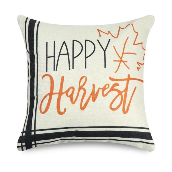 

pillow case 18x18 inch plaid happy harvest thanksgiving hello fall autumn decor throw cushion covers