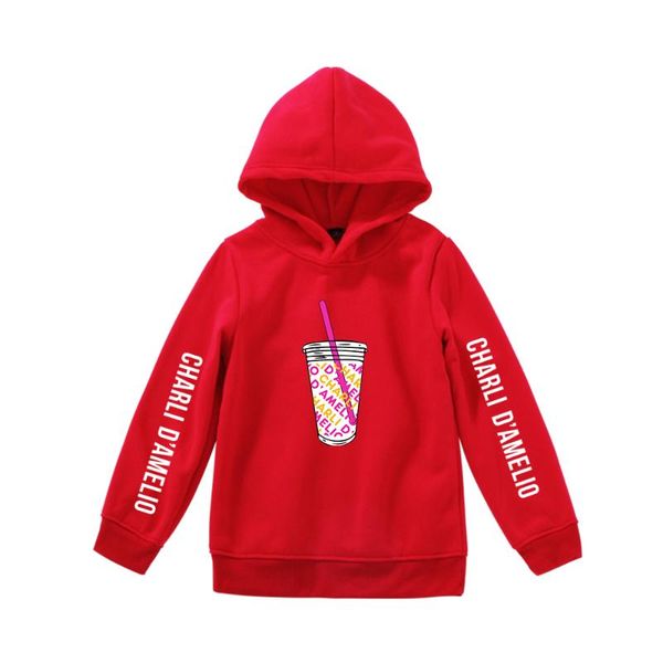 

men's hoodies & sweatshirts 2-16t charli d'amelio children boys girls cotton fleece harajuku streetwear tracksuit coats cosplay cu, Black
