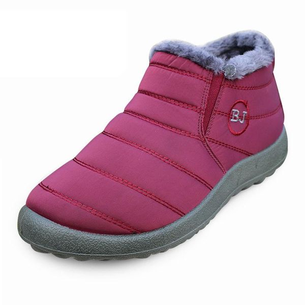

boots women winter warm waterproof cotton ankle snow, Black