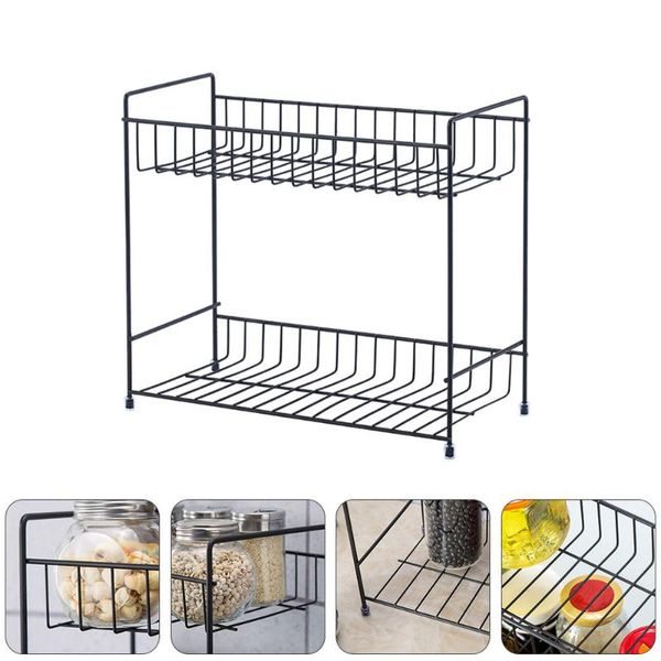 

kitchen storage & organization 1pc seasoning holder spice rack supplies (black)