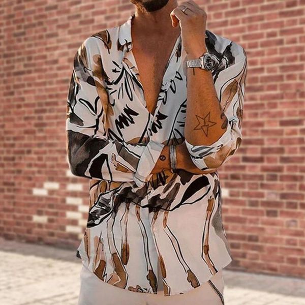 

men's casual shirts autumn spring clothes cotton linen shirt men long sleeves print hawaiian beach floralsingle breasted cardigan, White;black