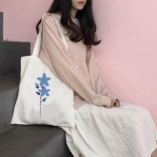 

storage bags women canvas shopping bag female cloth shoulder eco handbag tote reusable grocery shopper students book sac