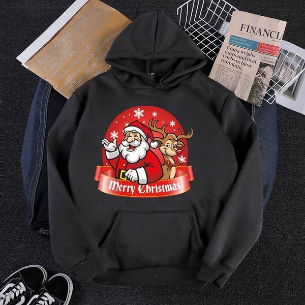 

women's hoodies & sweatshirts christmas womens hoodie autumn and winter comfort sweatshirt santa group girls long sleeve hooded xmas fe, Black