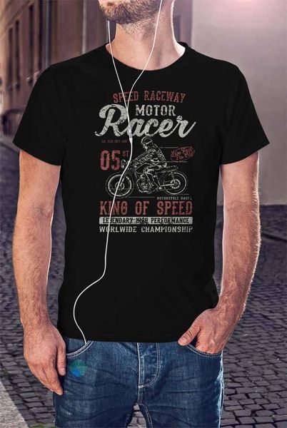 

men's t-shirts moto racer classic biker shirts motorcycle t-shirt tee king of speed rocker shirt sizes, White;black