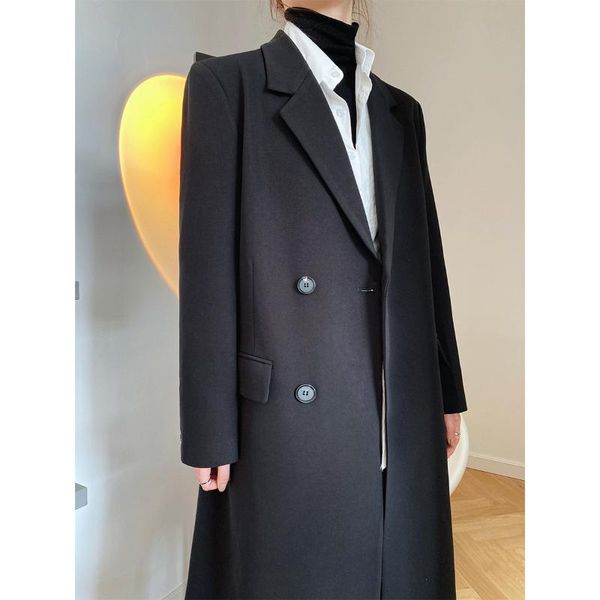 

men's wool & blends 2021 early autumn large women's dress fat mm thin high-grade sense fried street suit coat british style over t, Black
