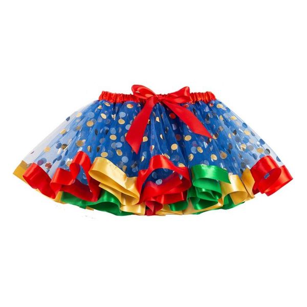 

skirts girls summer mesh dot print high waist skirt tutu baby kids dance birthday party tulle halloween costume 2021, Blue