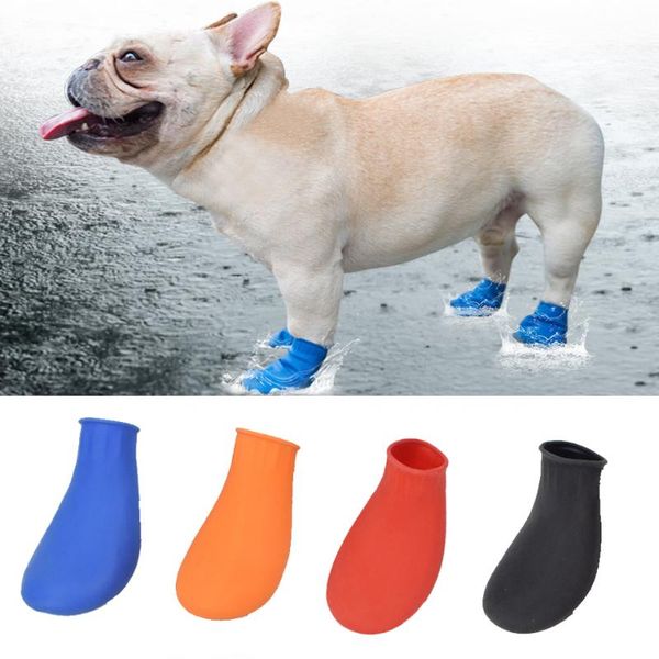 

dog apparel heypet 4 pcs cute shoes pets boots socks waterproof rubber rain non slip for pet outdoor puppies candy color