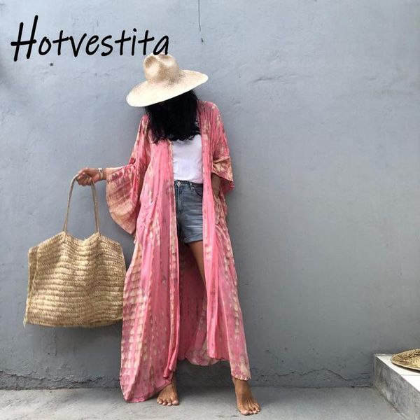 

women's swimwear vestita 2021 summer women dress tie dye hooded long sleeve pockets girdle loose kaftan beach cover up cardigan bikini, White;black