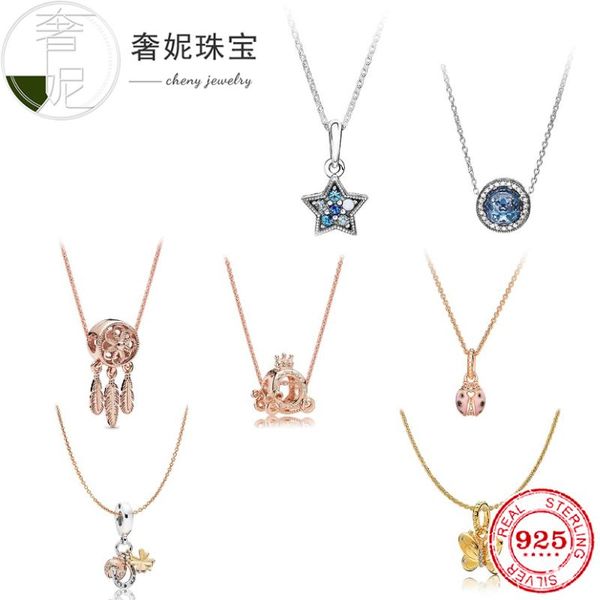 

chains fit original pan charms bracelet beads s925 sterling silver pendant necklace female fashion jewelry girlfriend gift
