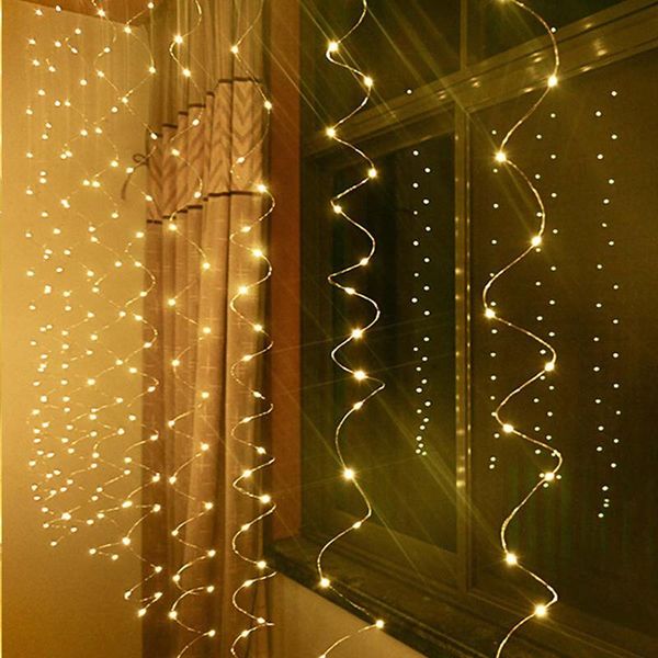

party decoration 1 pc set 100 led wedding curtains fairy lamps usb string light 1x remotes control glow supplies