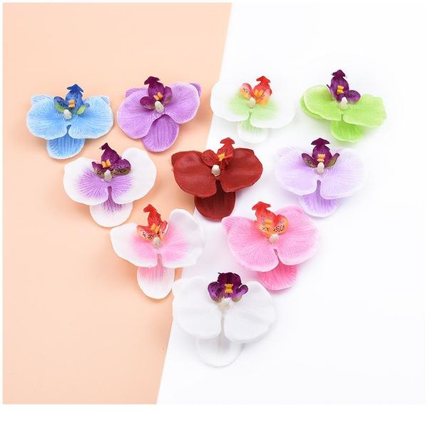 

6cm 10pieces artificial plants flower wall home decor diy handmade scrapbooking decorative flowers wreaths silk butterfl jllesp