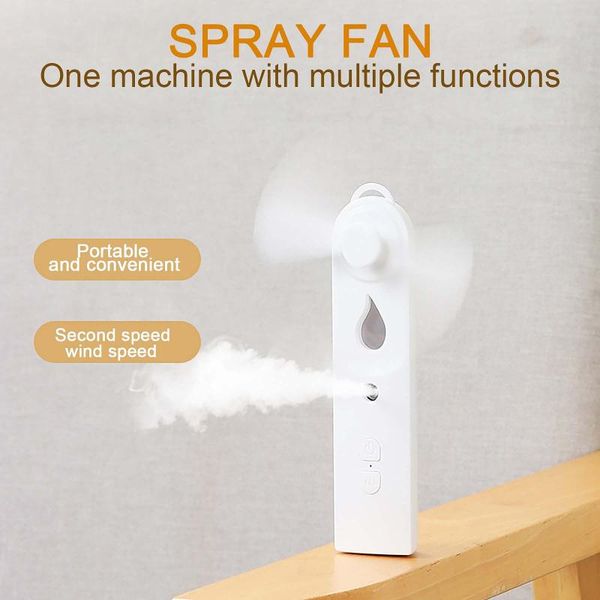 

electric fans portable mini usb rechargeable handheld water spray mist face steamer air conditioner for outdoor#g4