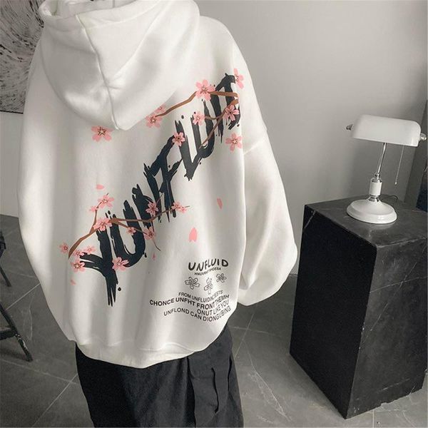 

men's hoodies & sweatshirts cute flowers print sweatshirt men cool hip hop hoodie casual long sleeve jpanese harajuku high street stre, Black