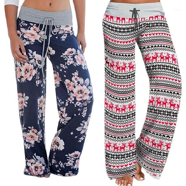

yoga outfit 2x women's joggers pants sports trousers wide leg pant high waist sweatpants size s black elk /blue