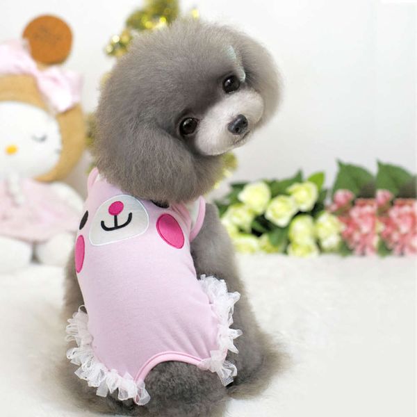 

dog apparel pet clothing teddy dog summer vest cute cartoon cotton jumpsuit