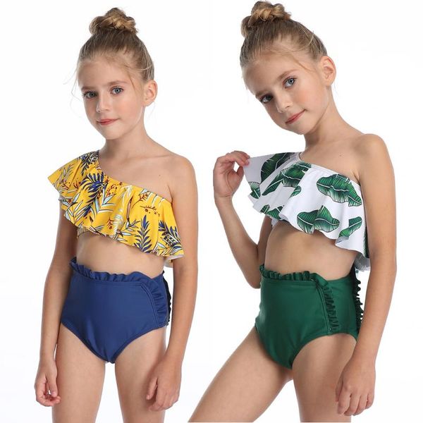 

baby girl swimwear toddler kids clothes girls print monokini push up bikini sets summer two-piece swimsuit one-pieces, Black