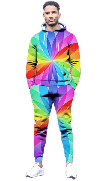 

jogging clothing 2021 men's autumn/winter sweater set fashion 3d printing loose casual fitness sportswear long sleeve trousers large si, Black;red